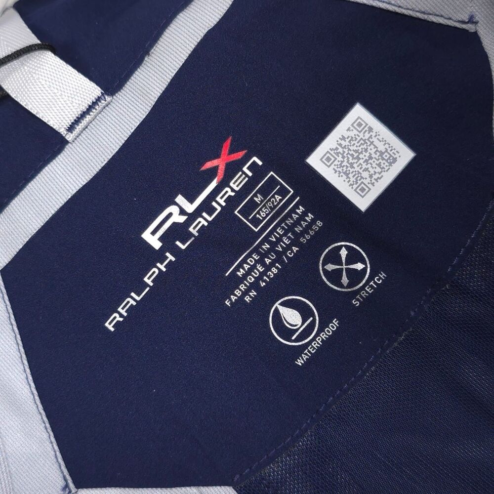 RLX RALPH LAUREN New Golf Waterproof Hooded Windbreaker MEDIUM Jacket Navy Women - Picture 2 of 16